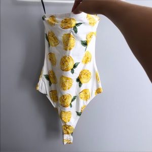 Strapless Lemon Bodysuit